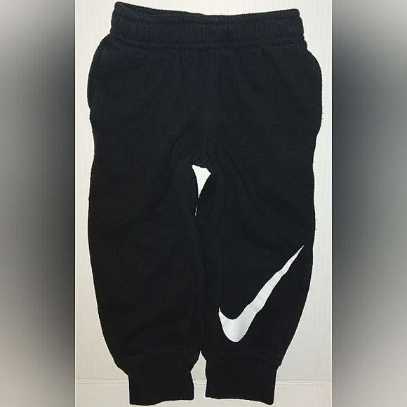 EUC Unisex NIKE Black warm Jogger pants with Large White Swoosh detail - Picture 8 of 12